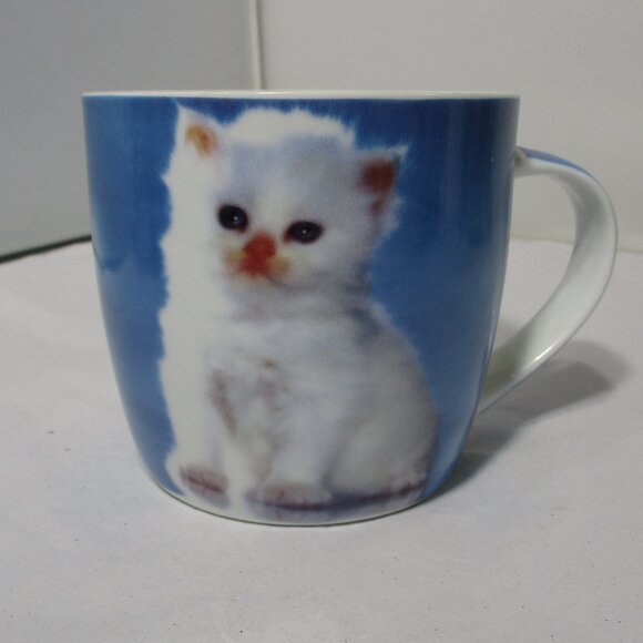 Adorable Mulberry Home Collection White Kitty Cat Ceramic Coffee Mug Cup - Picture 2 of 8